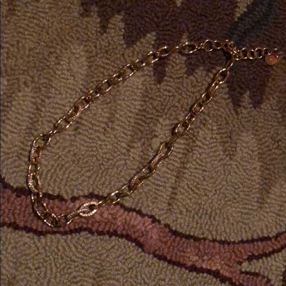 Stella & Dot Rolo chain gold tone/CZ links